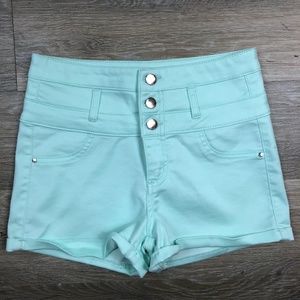 Pastel Blue High Waist Shorts